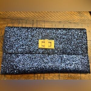 💜💜 Elegant Black Glitter Clutch